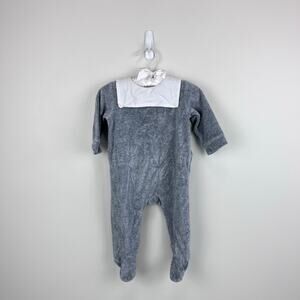 Jacadi Paris Gray Velour Footie 6 Months